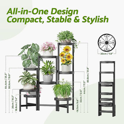Black Stand Plants, 8-Tier Metal Plant Stands - Image 3