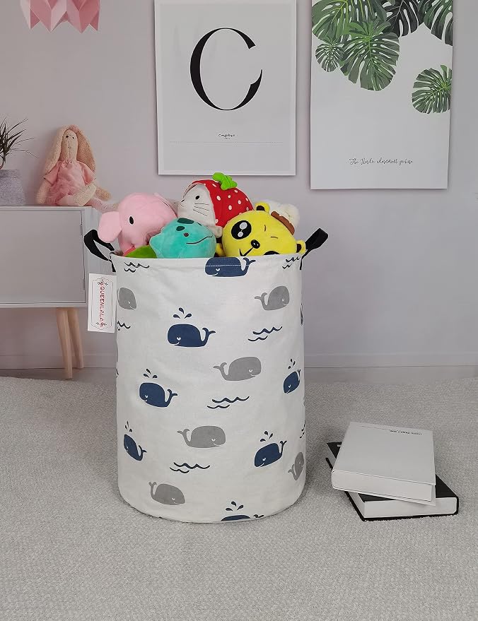 QUEENLALA Large Storage Basket, Laundry Hamper/Bathroom/Home Decor/Collapsible - Image 4