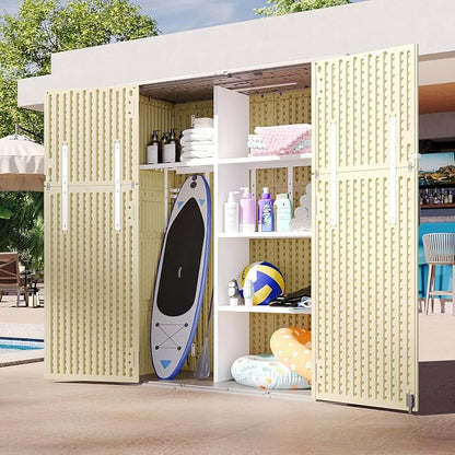 Aoxun 61 Cu.Ft Outdoor Storage Shed, Widened Outdoor Storage Cabinet Waterproof by Aoxun