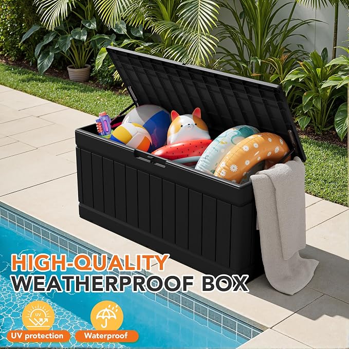 78 Gallon Deck Box Outdoor Indoor Waterproof Storage Box - Image 6