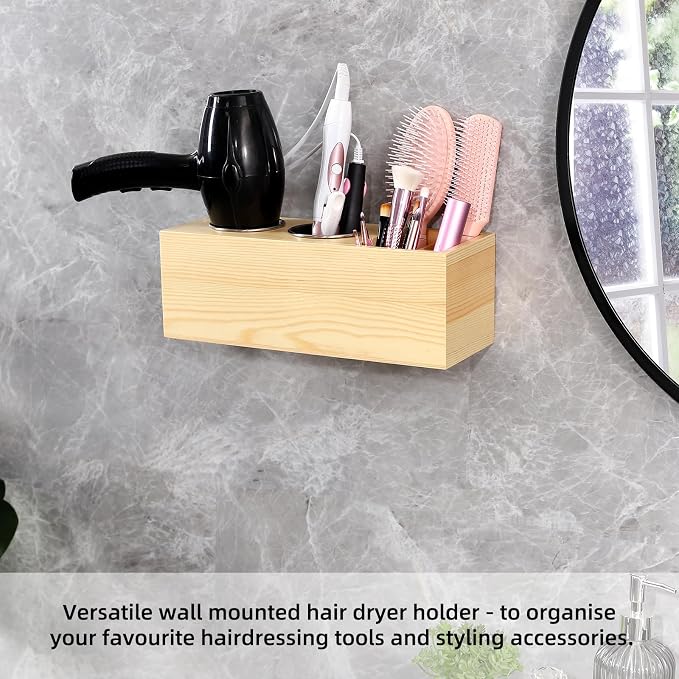 Hair Dryer Countertop Holder, Hair Tool Organizer Wall Mount, Blow Dryer Holder - Image 6