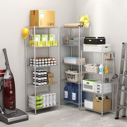 HOMEFORT 5-Shelving Unit, Adjustable Wire Shelving, Metal Wire Shelf Rack - Image 9