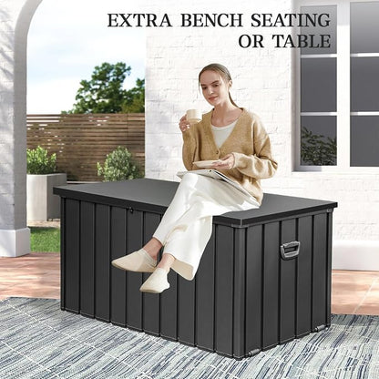 Domi 200 Gallon Deck Box, Metal Outdoor Storage Box - Image 7