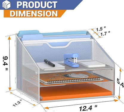 Letter Tray Organizer, Mesh Desk File Organizer - Image 2