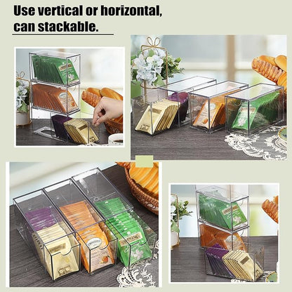 ELLDOO 3 Drawers Tea Bag Organizer, Coffee Pod Snack Storage - Image 4