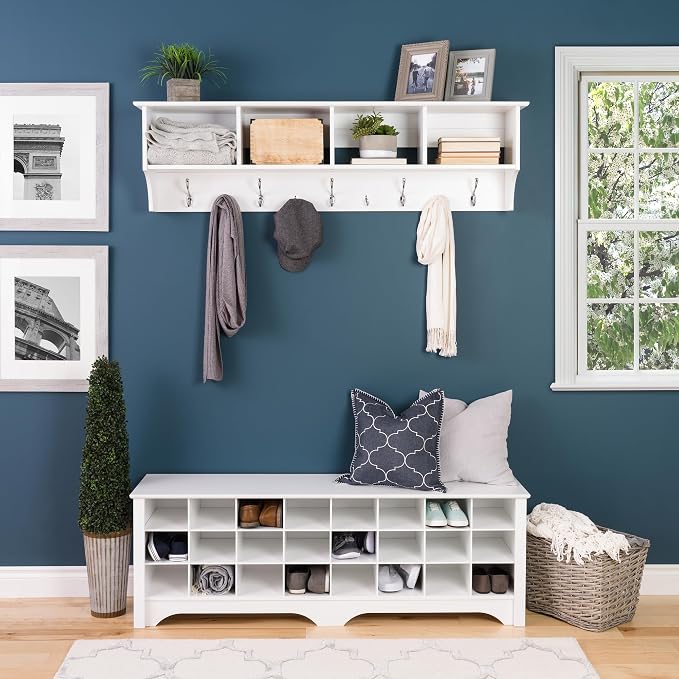Prepac 60" Contemporary Wall Mounted Coat Rack, Coat Hooks Wall Mount - Image 5