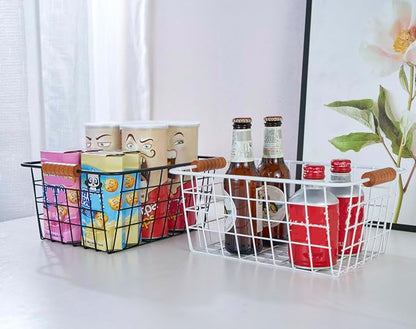 JUNCHU CHERRY Wire Kitchen Storage Basket 2 Packs, Perfect Pantry Organization - Image 8