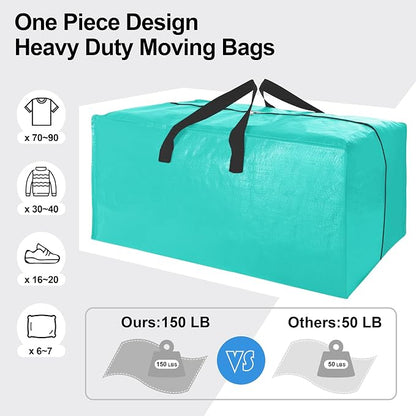 6 Pack Heavy Duty Extra Large Moving Bags W/Backpack Straps - Image 5