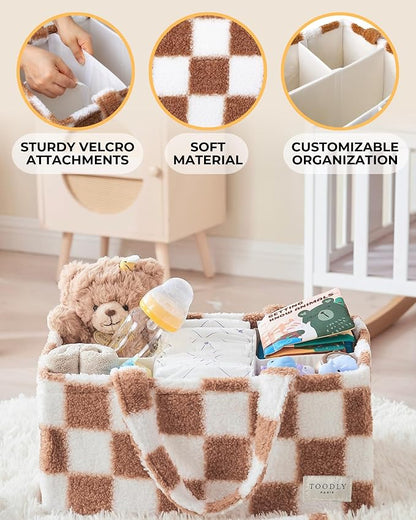 Checkered Diaper Caddy Organizer - Image 5
