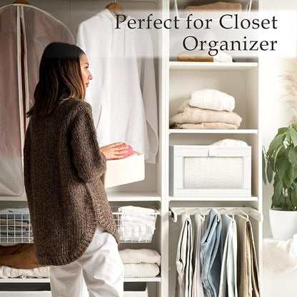 Criusia 4 Pack Closet Organizers and Storage, Large Linen Closet Baskets - Image 6