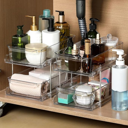 2 Tier Clear Organizer with Dividers - Image 7