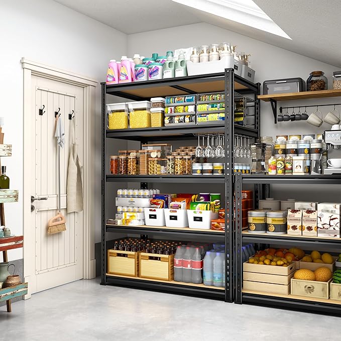 5-Tier Storage Shelves, 1980LBS Adjustable Pantry Shelves, Metal Shelving Unit - Image 7