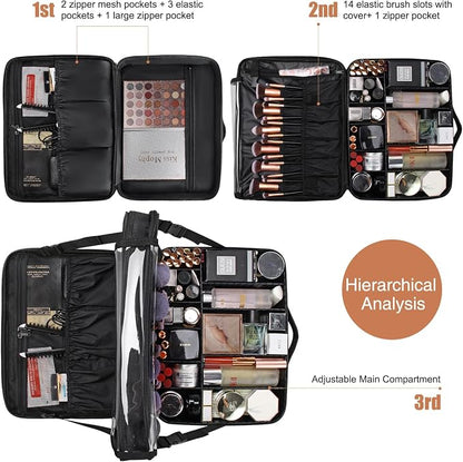 Relavel Large Makeup Organizer Profession Makeup Bag Extra Large Makeup Case - Image 4