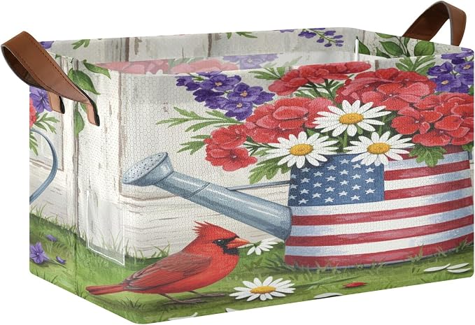 Watering Can with Us Flag Storage Bin by Takiito