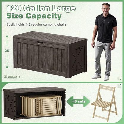 Greesum Outdoor Storage Box 120 Gallon Storage Bin - Image 4