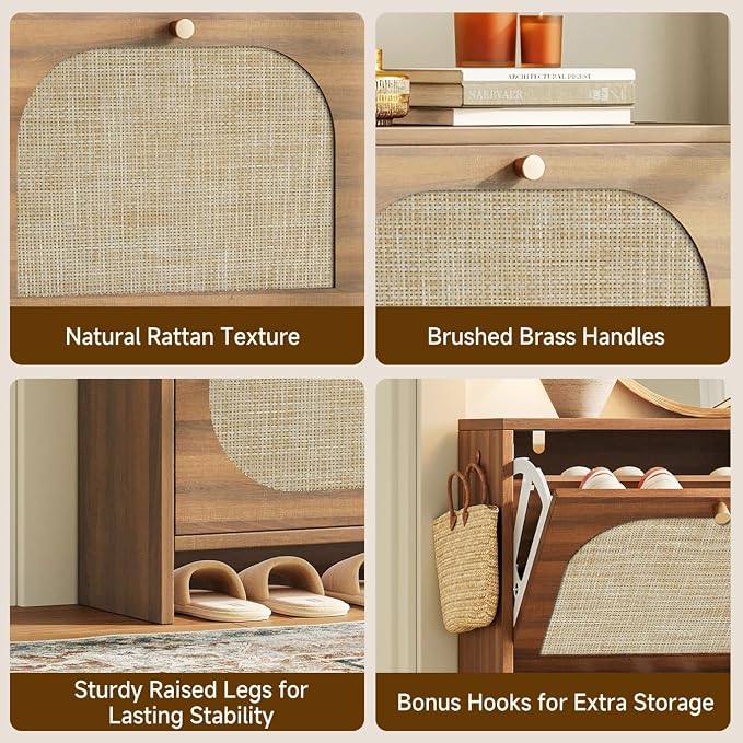 Rattan Shoe Cabinet for Entryway - Image 7