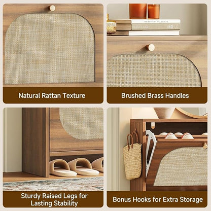 Rattan Shoe Cabinet for Entryway - Image 7