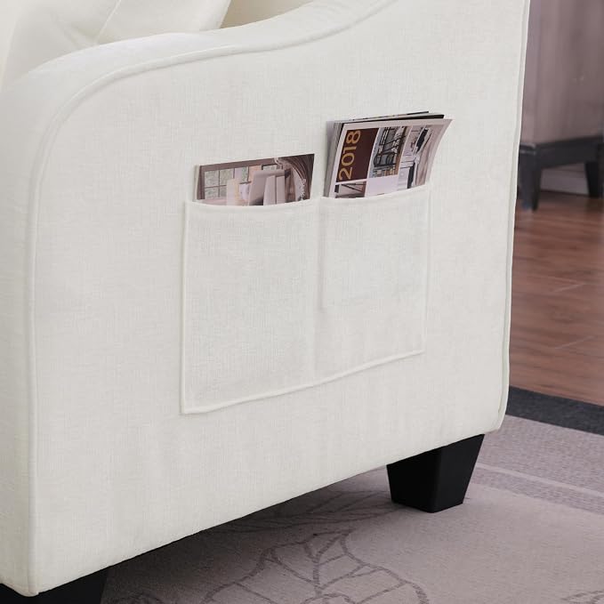 ERYE Chenille Tufted Loveseat Sofa and Ottoman Set, Tufted Recliner Sleeper - Image 9