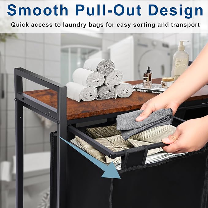 Whitmor Laundry Sorter, 138L Laundry Hamper - Image 4