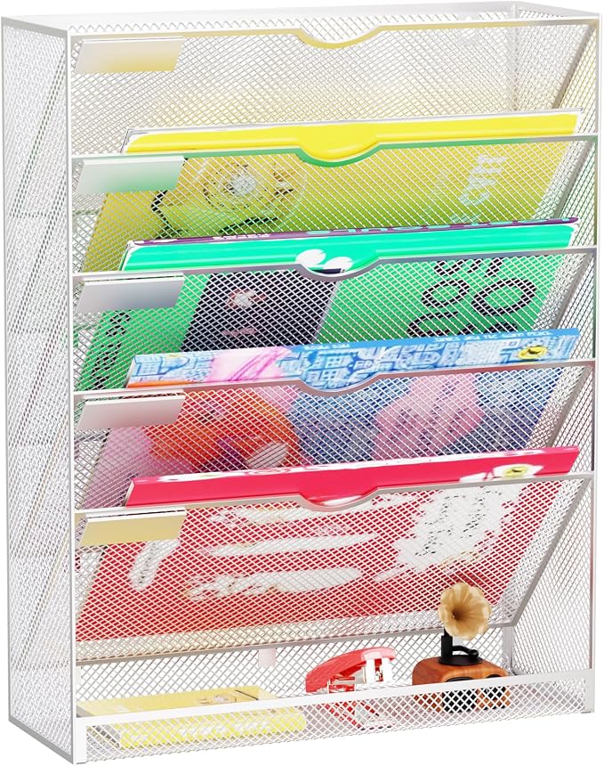 Hanging Wall File Organizer 6 Tier Wall Mounted File Holder Document Wall by GDINDINFAN