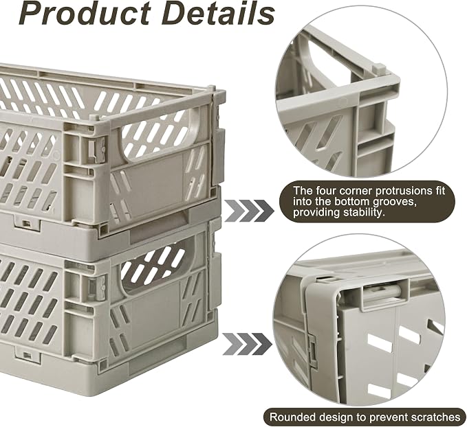2 Pack Mini Foldable Small Plastic Baskets - Image 3