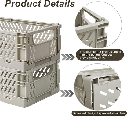 2 Pack Mini Foldable Small Plastic Baskets - Image 3