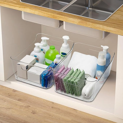 Tiawudi 6 Pack Plastic Storage Bins, Extra Large Pantry Organizer, 13.5" x 10" - Image 6