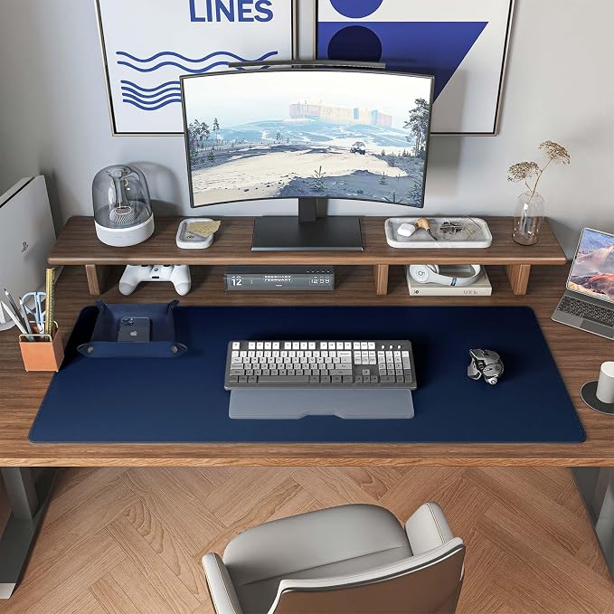 DAWNTREES Dual Sided Desk Mat, Leather Desk Pad, Cork Desk Mat Protector - Image 6