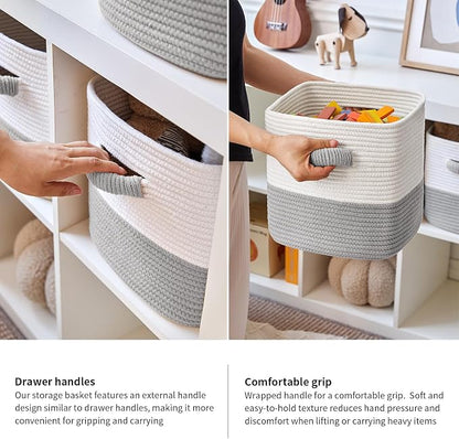 R RUNKA Storage Cube Baskets for Organizing- 3 Pack- 11 inch Square Baskets for - Image 7