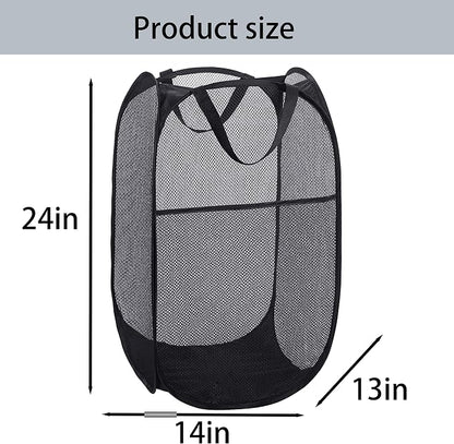Foldable Mesh Popup Laundry Hamper, Laundry Basket Easy to Open and Fold - Image 4