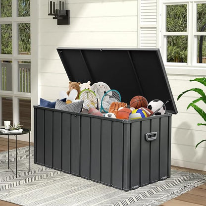 Domi 120 Gallon Deck Box, Metal Outdoor Storage Box - Image 8