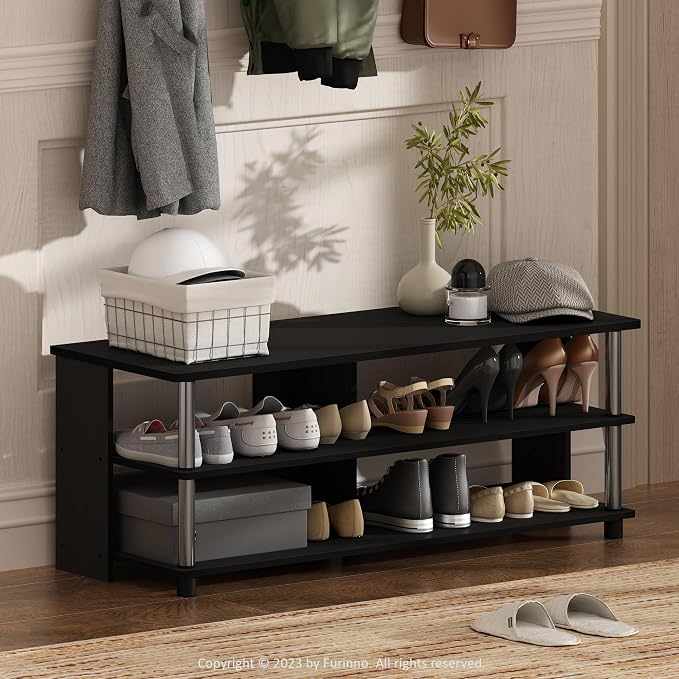 Furinno Turn-N-Tube Shoe Rack, 3-Tier Shoe Organizer, Compact Shoe Storage by Furinno-FitsYourSpaceFitsYourBudget
