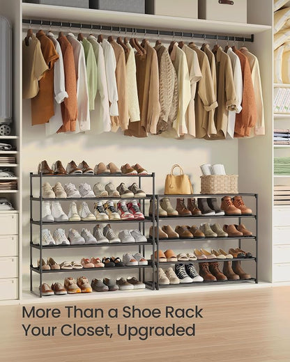 SONGMICS Shoe Rack, 10-Tier Shoe Organizer, Metal Storage Shelf, Upright or - Image 7