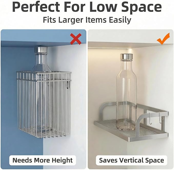 PUSDON 2-Pack 16.5" Extra Long Slim Hollowout Shower Caddy, Wall Mount Spice - Image 4
