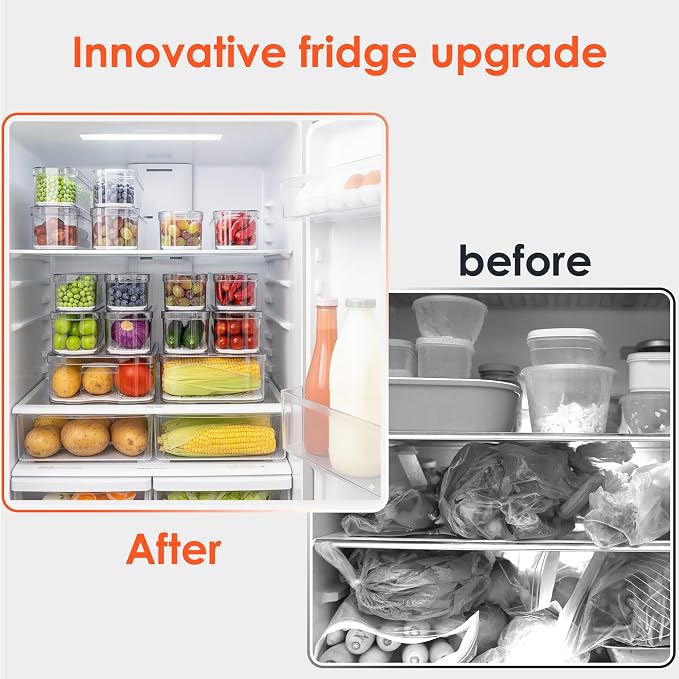 Fridge Organizers and Storage, 10 Pack Clear Freezer Organizer Bins - Image 6