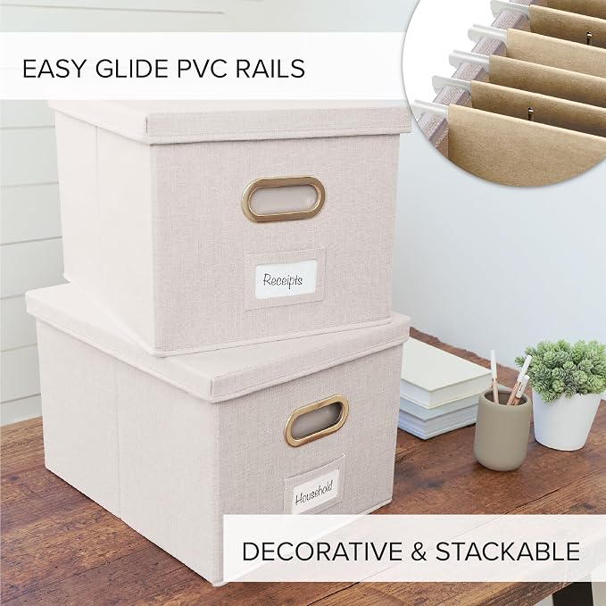 Decorative File Organizer Box Set of 2 - Image 4