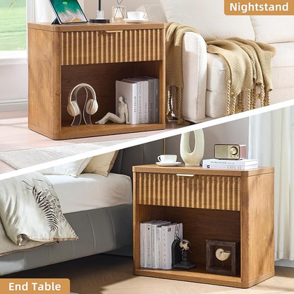 LEYAOYAO 31" Wide Fluted Nightstand Set of 2 - Image 9