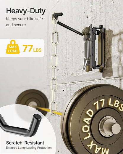 monTEK Bike Wall Mount for 4.5" Tire Width, Swivel Bike Wall Hanger Holds Up to - Image 5