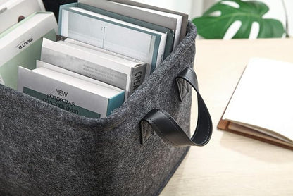 Collapsible Storage Bins Foldable Felt Fabric Storage Basket Organizer Boxes - Image 3