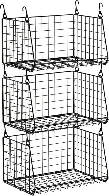 3-Pack Hanging Laundry Room Organizaton：Foldable Laundry Basket Wire Basket by Sonyabecca
