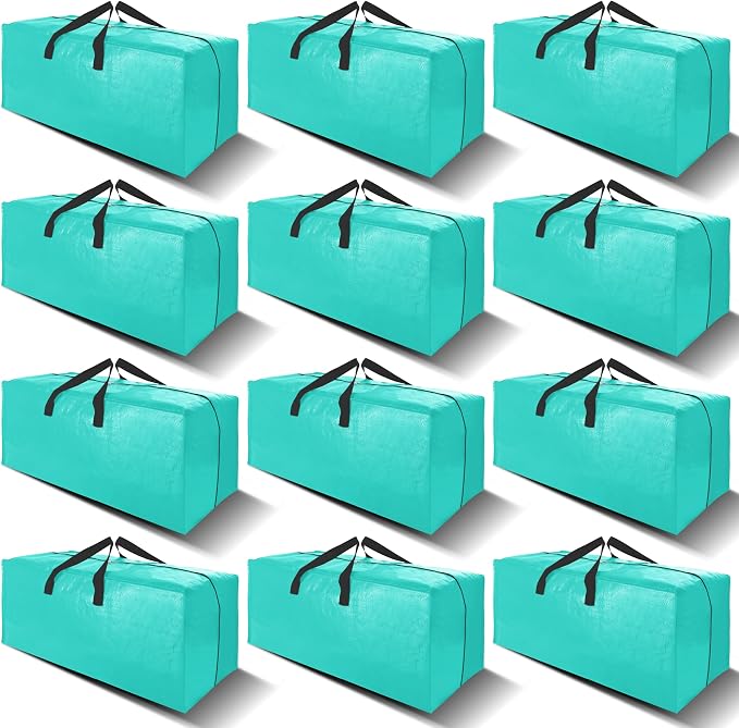12 Pack Heavy Duty Large Moving Bags W/Backpack Straps by VELVETSURE