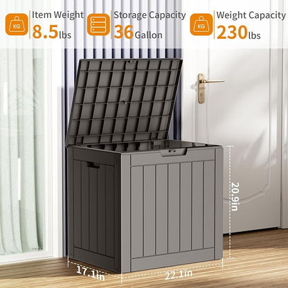 36 Gallon Outdoor Deck Box, Storage Lockable Waterproof Patio Furniture - Image 4