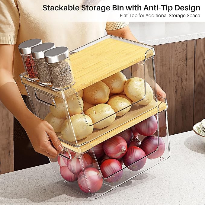 2 Set Pantry Organizer and Stackable Storage Kitchen, Sturdy and Durable - Image 3