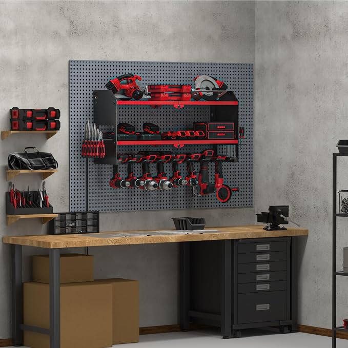 YYR Power Tool Organizer with Charging Station Wall Mount, Cordless Drill and - Image 9