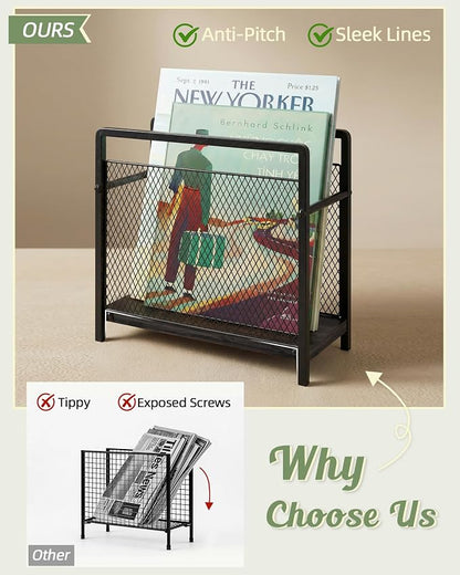 Magazine Holder, Magazine Rack Floor, Metal Mesh - Image 8