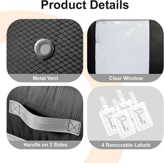 Comforter Storage Bag - 130L Large Capacity Blanket Storage Bags 4-Layer Ultra - Image 8