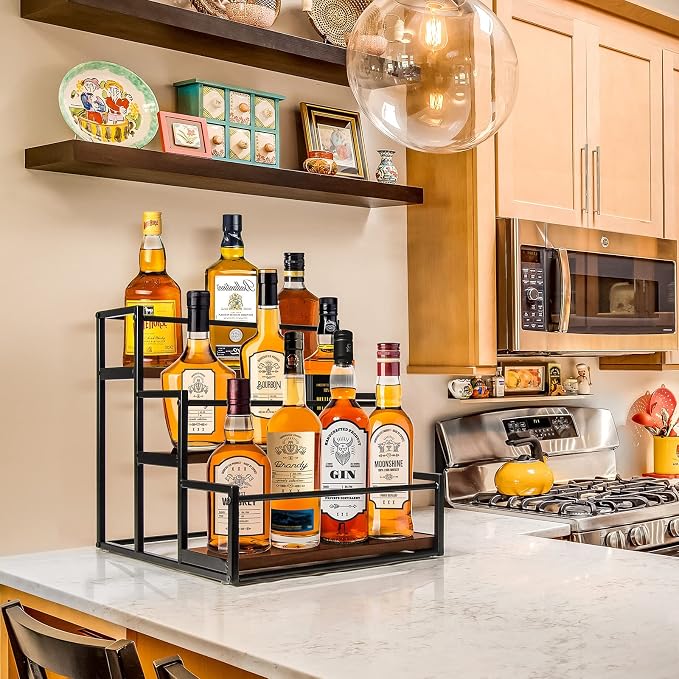 THYGIFTREE Coffee Syrup Rack Organizer 3-Tier 12 Syrup Bottles Holder Stand - Image 6