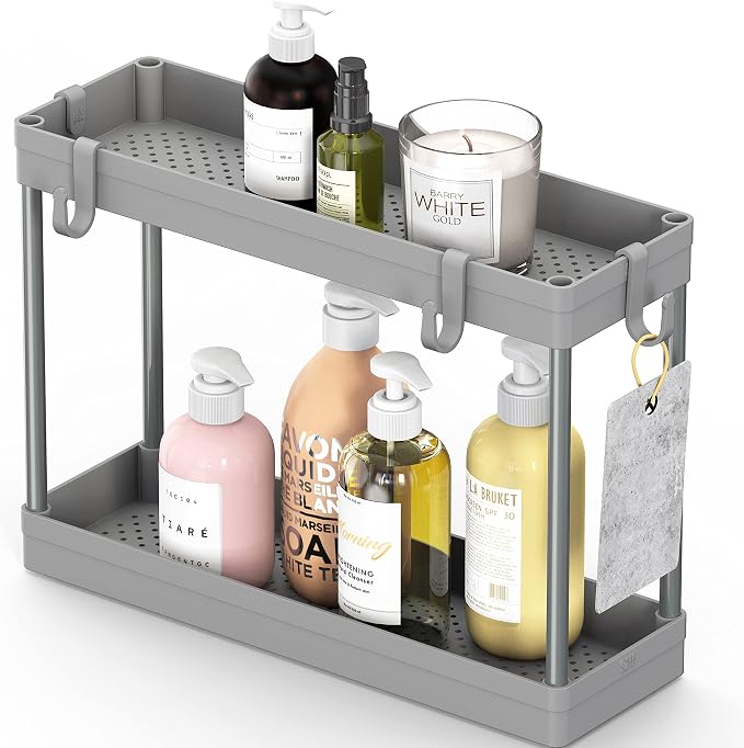 Simple Houseware 2-Tier Under Sink Organizer Storage Tray - Image 2