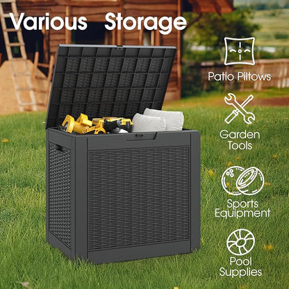 KAMABOKO 30 Gallon Outdoor Storage Box, Resin Deck Boxes Indoor and outdoor - Image 4