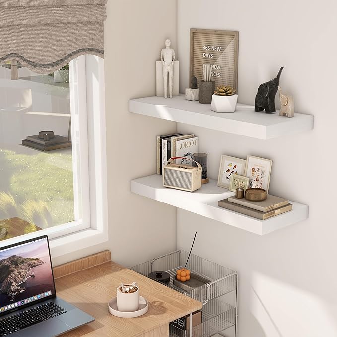 Fun Memories White Floating Shelves 30x 12 Inch, Deep Floating Shelf Wall - Image 2